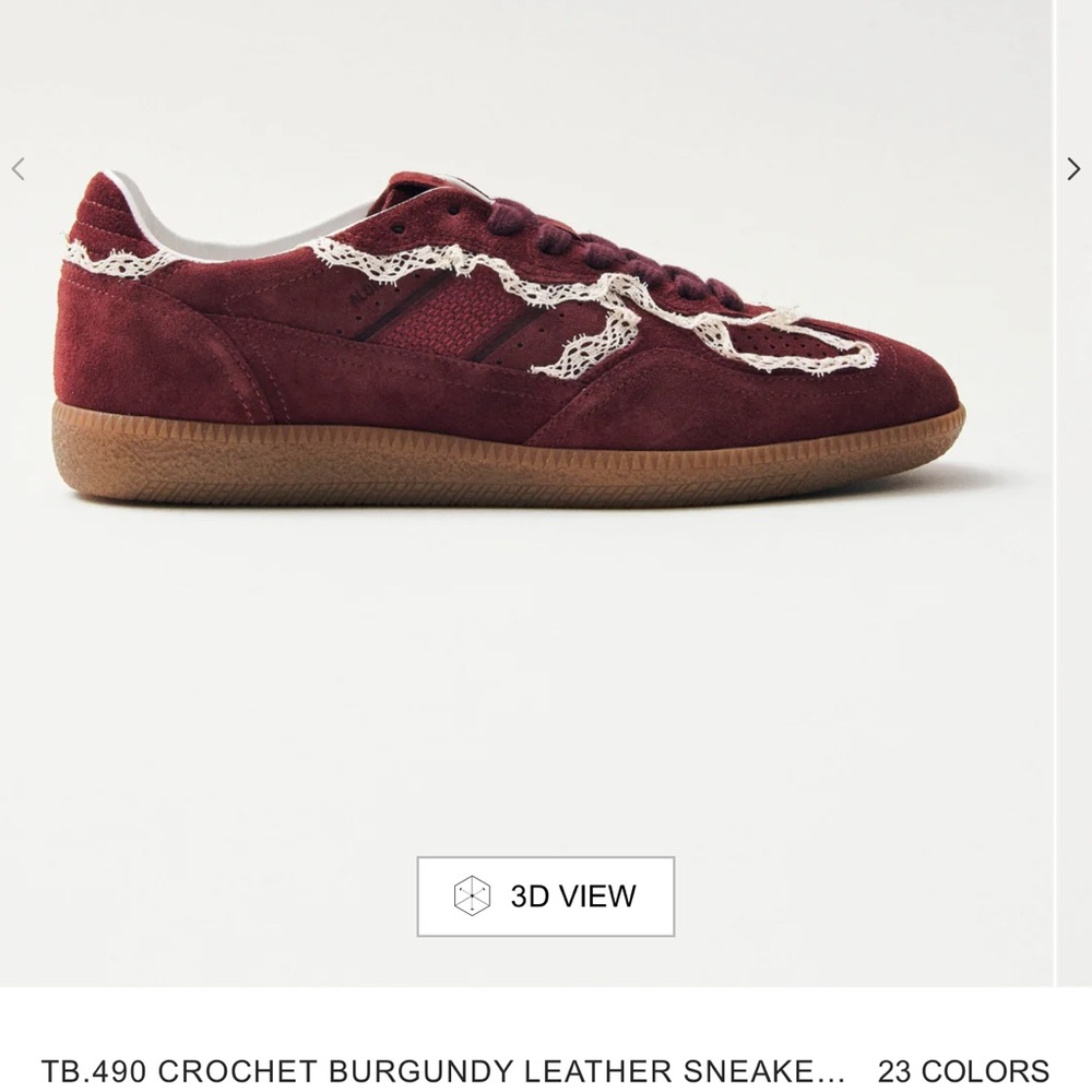 ALOHAS Burgundy Crochet Sneakers